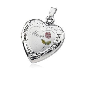 Sterling Silver Mom Heart Locket